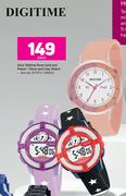 Girls Telltime Rose Gold & Peach/Silver & Lilac Watch-Each