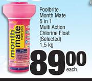 Poolbrite Month Mate 5 In 1 Multi Action Chlorine Float(Selected)-1.5Kg Each