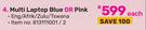 Multi Laptop Blue Or Pink-Each