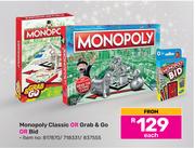 Monopoly Classic Or Grab & Go Or Bid-Each
