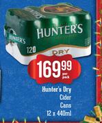 Hunter's Dry Cider Cans-12 x 440ml Per Pack