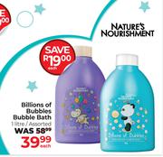 Nature's Nourishment Billions Of Bubbles Bubble Bath Assorted-1L Each