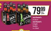 Jack Daniel's & Cola Or Jack Daniel's & Apple Handies-4 x 330ml Per Pack