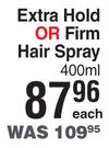 TRESemme Extra Hold Or Firm Hair Spray-400ml