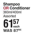 Pantene Shampoo Or Conditioner Assorted-360ml/400ml Each