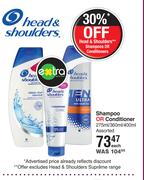 Head & Shoulders Shampoo Or Conditioner Assorted-275ml/360ml/400ml Each