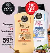 Good Stuff Shampoo 500ml Or Conditioner 500ml Assorted-Each