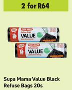 Supa Mama Value Black Refuse Bags-For 2 x 20s