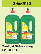 Sunlight Dishwashing Liquid-For 2 x 1.5L