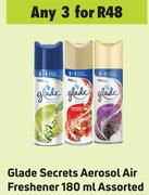 Glade Secrets Aerosol Air Freshener Assorted-For 3 x 180ml