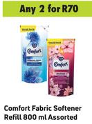Comfort Fabric Softener Refill Assorted-For 2 x 800ml