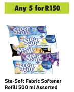 Sta Soft Fabric Softener Refill Assorted-For 5 x 500ml