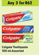 Colgate Toothpaste Assorted-For 3 x 100ml