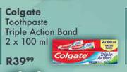 Colgate Toothpaste Triple Action Band-2 x 100ml