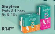 Stayfree Pads & Liners-8s & 10s 