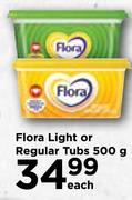 Flora Light Or Regular Tubs-500g Each