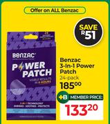 Benzac 3 In 1 Power Patch 24 Pack