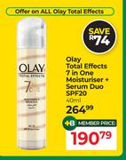 Olay Total Effects 7 In 1 Moisturiser+ Serum Duo SPF20-40ml