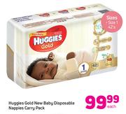 Huggies Gold New Baby Disposable Nappies Carry Pack-Each