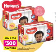 Huggies Dry Comfort Disposable Nappies Jumbo Pack-For 2