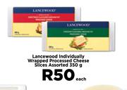 Lancewood Individually Wrapped Processed Cheese Slices Assorted-350g Each