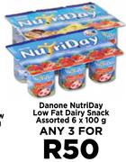 Danone Nutriday Low Fat Dairy Snack Assorted-For Any 3 x 6 x 100g