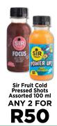 Sir Fruit Cold Pressed Shots Assorted-For Any 2 x 100ml