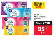 Lil-Lets Mini Tampons (All Variants)-For 3 x 16's