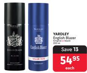Yardley English Blazer Original Or Black-200ml Each
