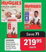 Huggies Extra Care Gold Unisex Or Gold Pants Jumbo Pack (All Sizes)-Each