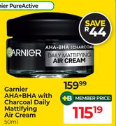 Garnier AHA + BHA With Charcoal Daily Mattifying Air Cream-50ml