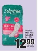 Stayfree Maxi Pads-8's/10's Per Pack
