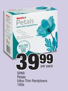 Spar Petals Ultra Thin Pantyliners-100's Per Pack