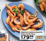 Chapman's Vannamei Butterfly Prawns 31/40-700g Each