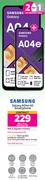 2 x Samsung Galaxy A04e 4G Smartphone-On Red Flexi 130