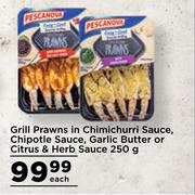 Pescanova Grill Prawns In Chimichurri Sauce,Chipotle Sauce, Garlic Butter Or Citrus & Herb Sauce-250