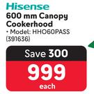 Hisense 600mm Canopy Cookerhood 391636