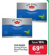 Five Roses Strong African Blend Tea Bags-200's Pack Each