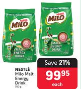 Nestle Milo Malt Energy Drink-750g Each