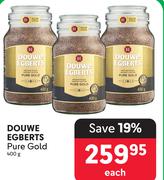 Douwe Egberts Pure Gold-400g Each