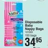 Baby Things Disposable Nappy Bags-150 Bags