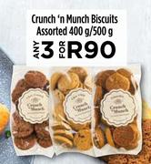 Crunch n Munch Biscuits Assorted-For 3 x 400g/500g