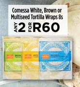 Comessa White, Brown Or Multiseed Tortilla Wraps-For 2 x 8s