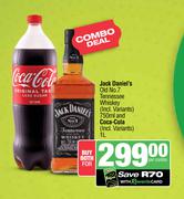 Jack Daniel's Old No.7 Tennessee Whisky 750ml & Coca Cola 1L-Both For