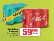 Coca Cola Or Schweppes-6 x 200ml Per Pack