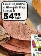 Gluten Free, Beetroot Or Wholegrain Wraps Assorted-6's Pack Each