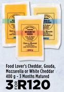 Food Lover's Cheddar, Gouda, Mozzarella Or White Cheddar-For 3 x 400g