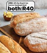 60% Rye Bread & San Francisco Sourdough Bread Combo-For Both
