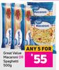 Great Value Macaroni Or Spaghetti-For Any 5 x 500g