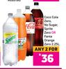 Coca Cola Zero, No Sugar, Sprite Zero Or Fanta Orange Zero-For Any 2 x 2.25L